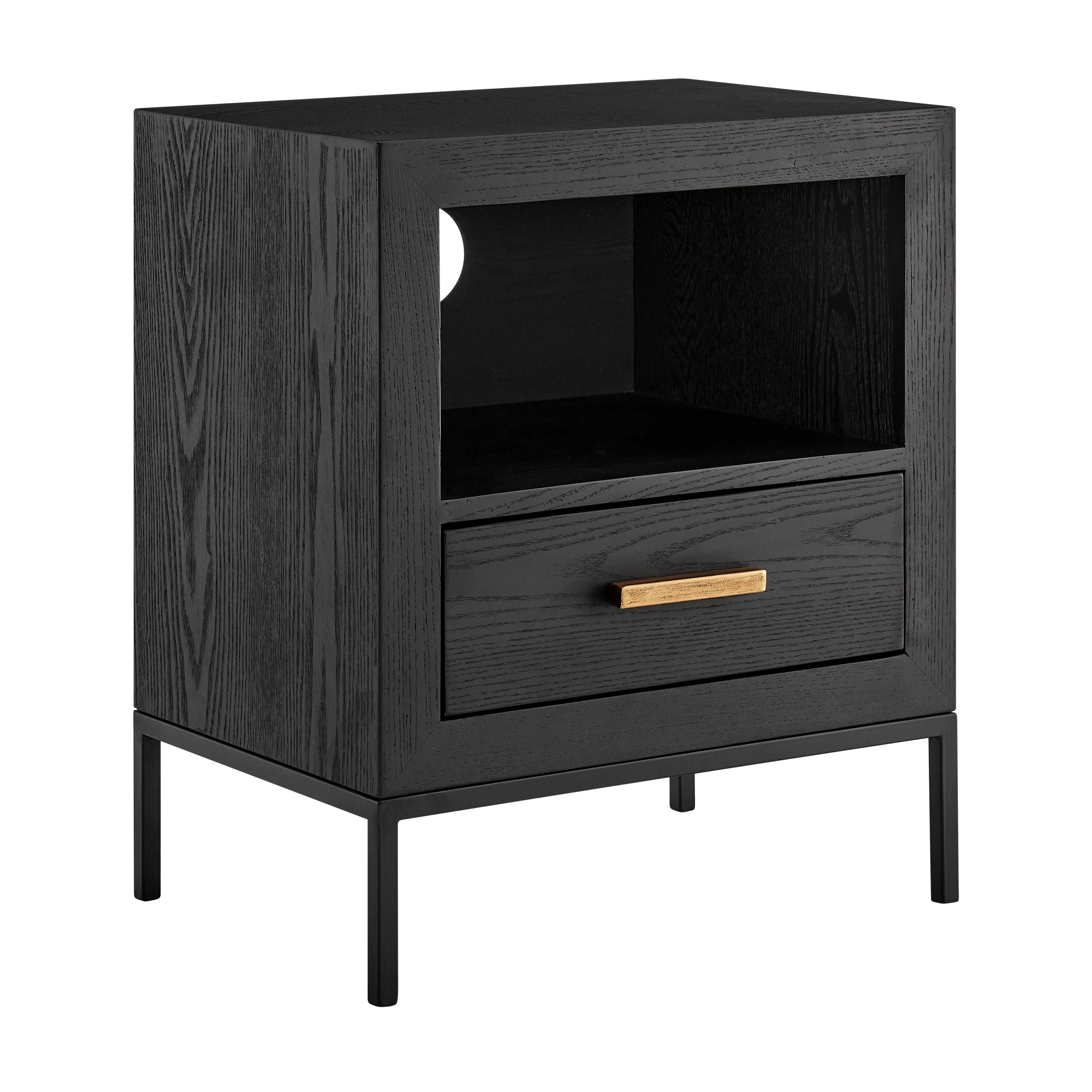 Brixton Black 1 Drawer End Table