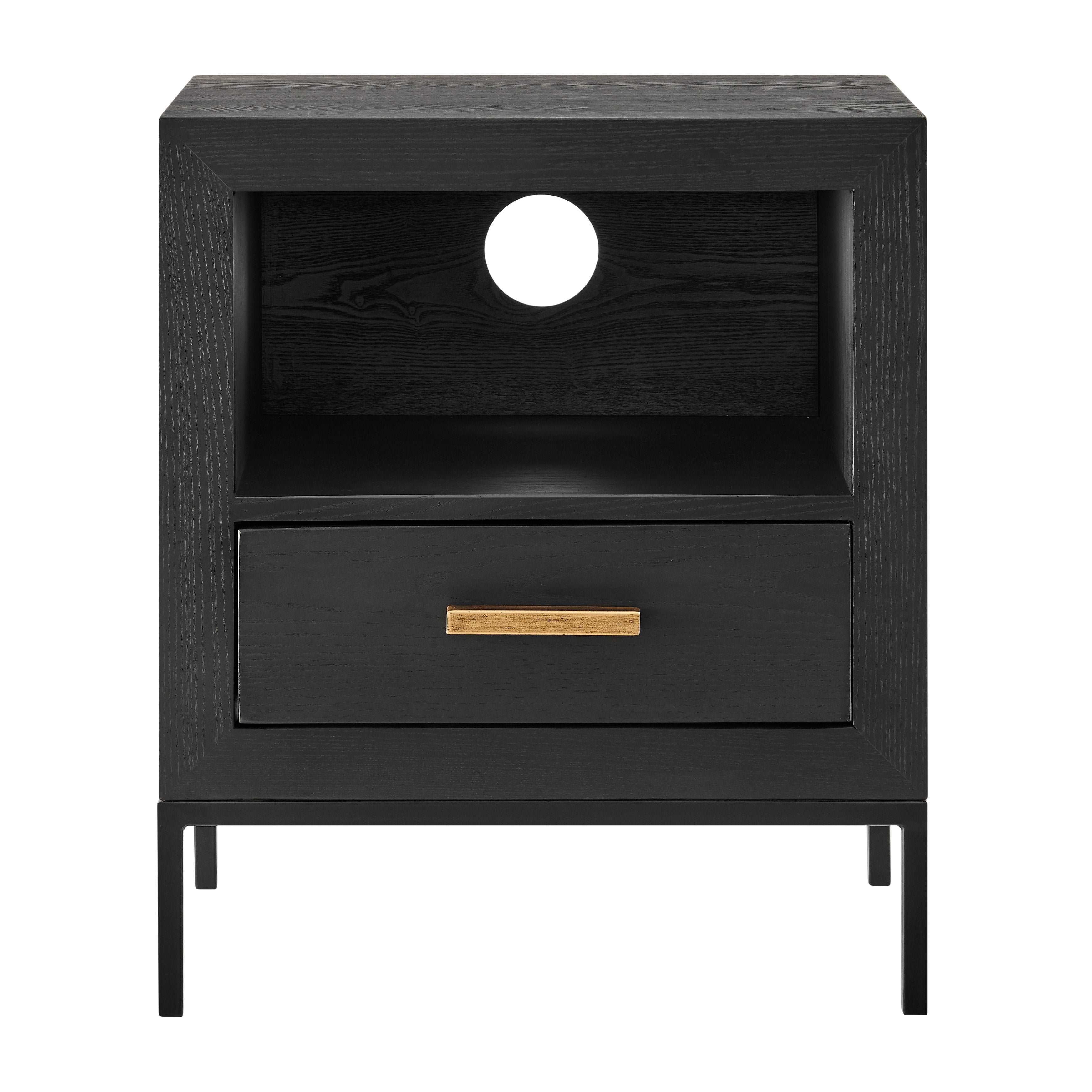 Brixton Black 1 Drawer End Table