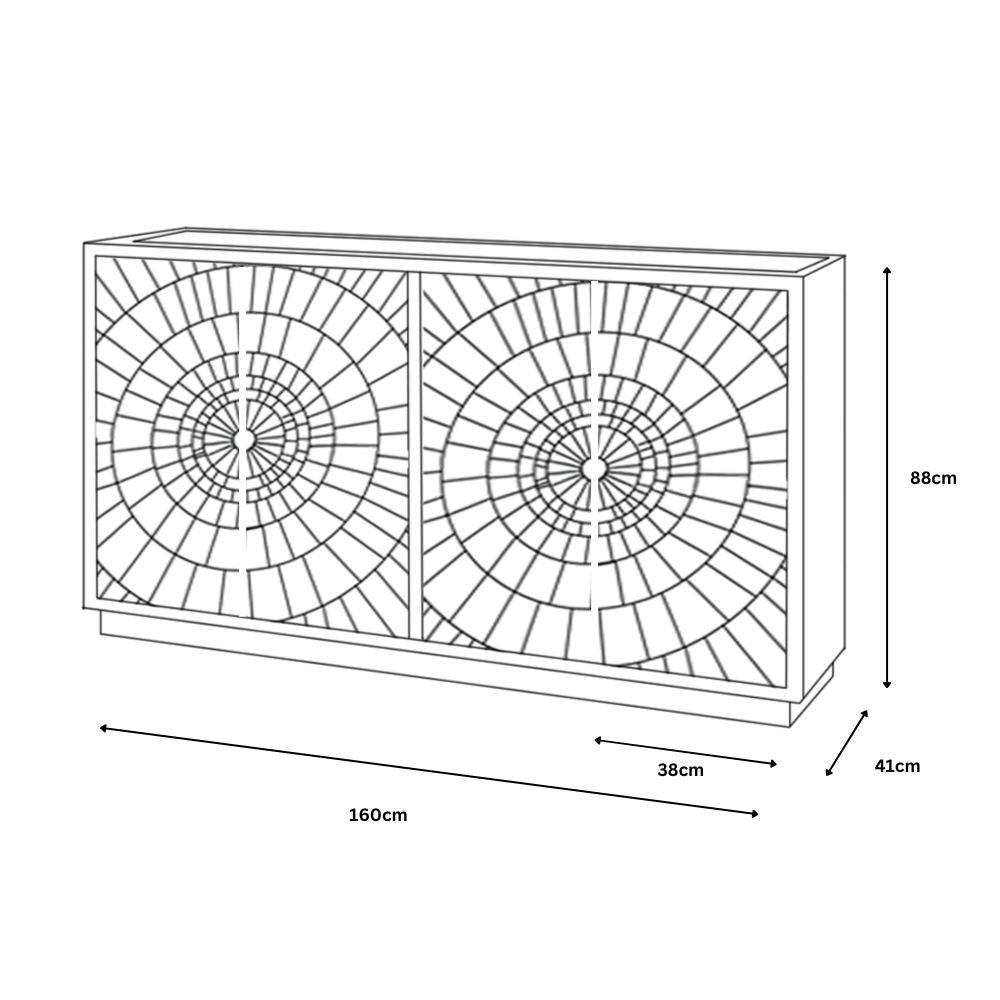 Frenso 4 Door Silver Sideboard