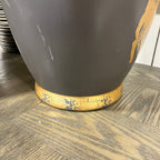 Ceramic Gold and Black Horse Urn