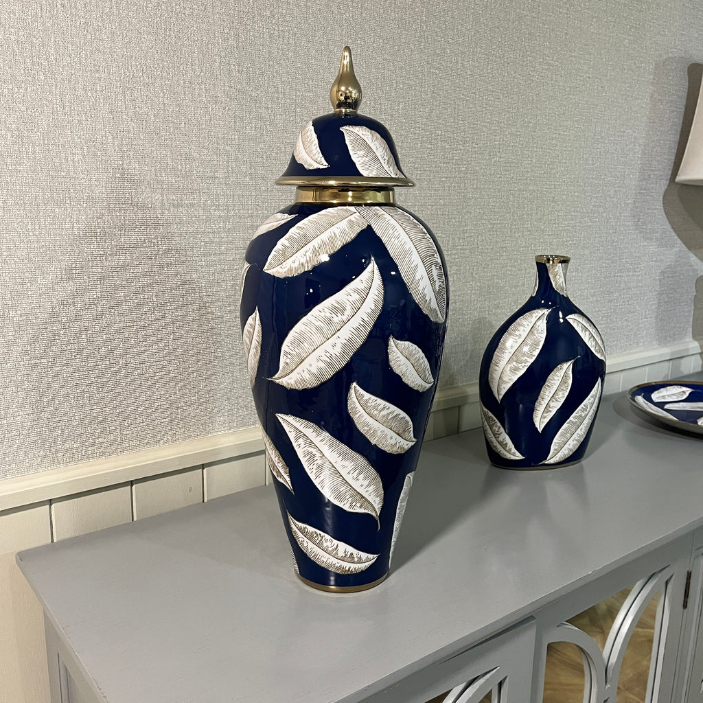 Ceramic Autumn Leaf Jar