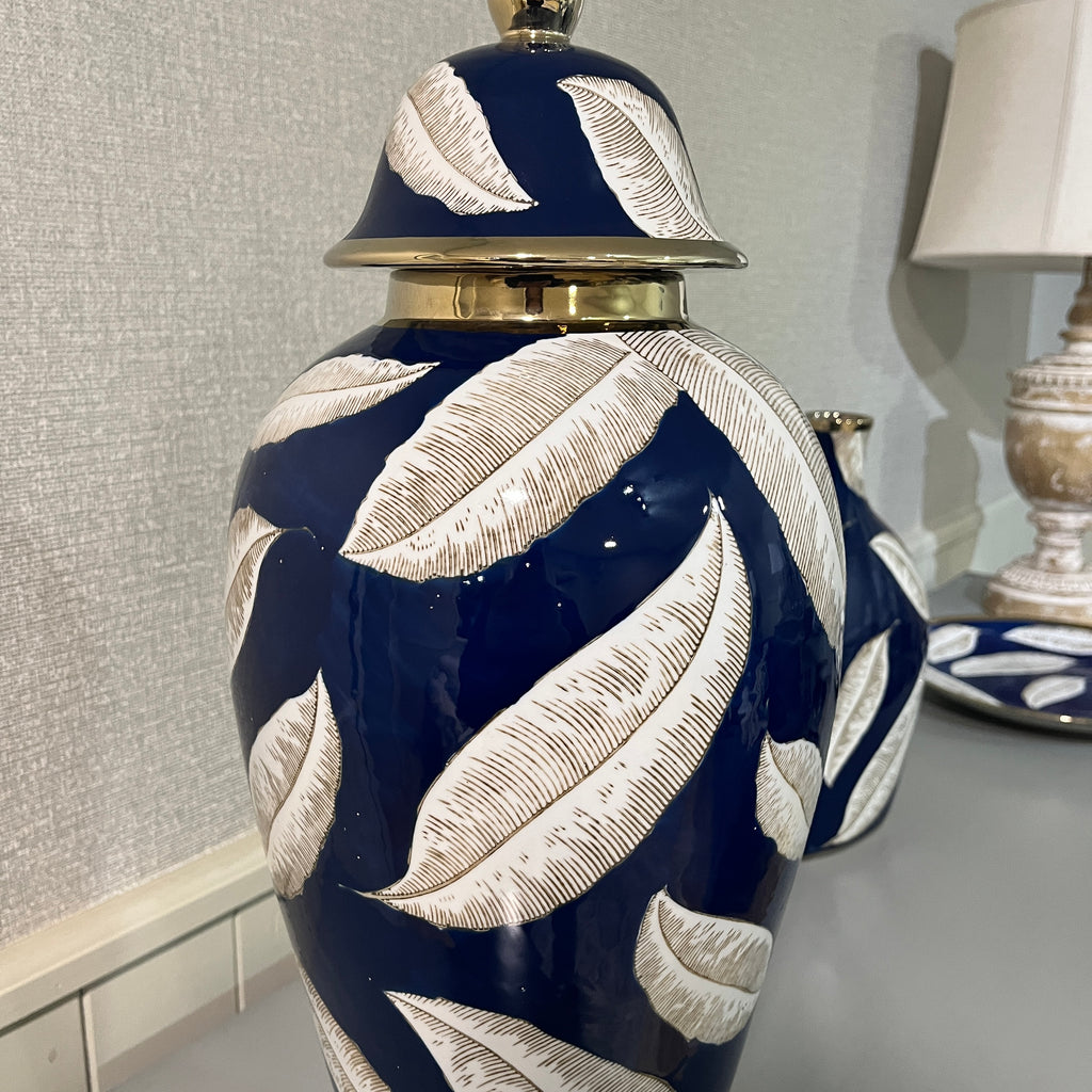 Ceramic Autumn Leaf Jar