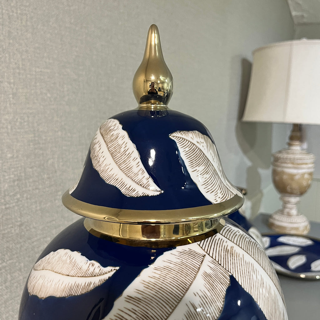 Ceramic Autumn Leaf Jar