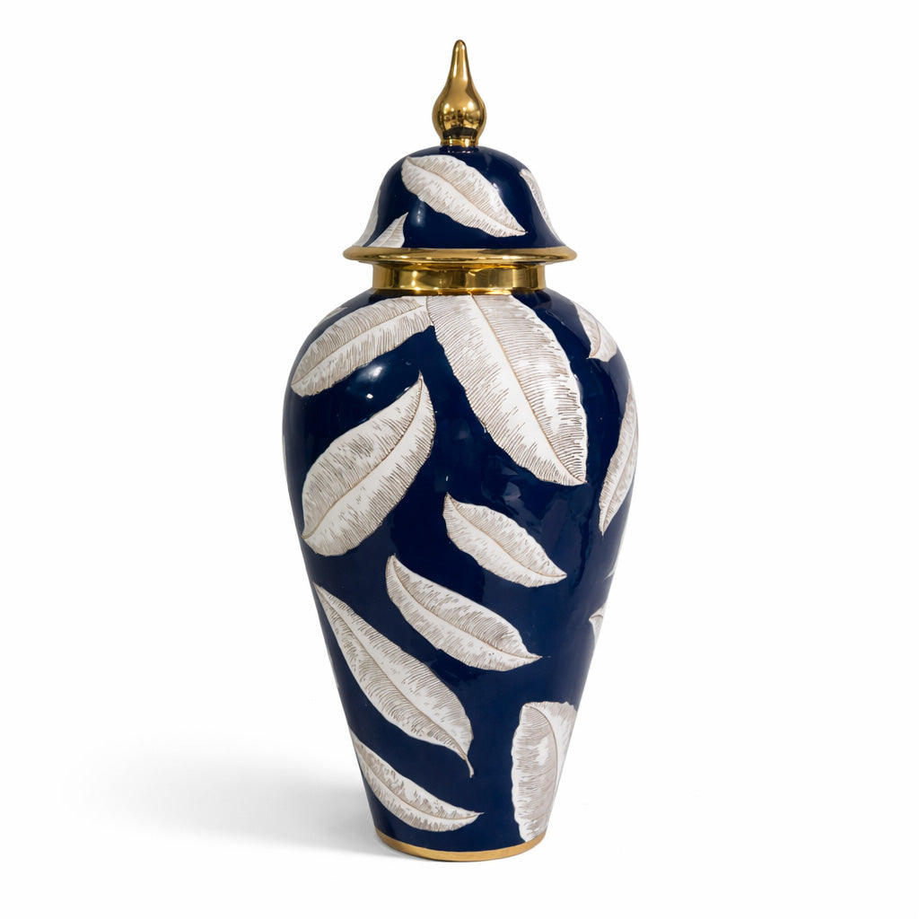 Ceramic Autumn Leaf Jar