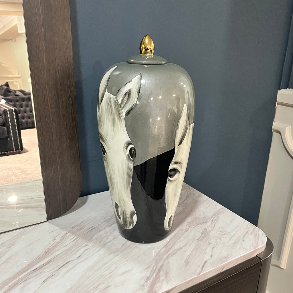 Ceramic Hand painted Horse Vase