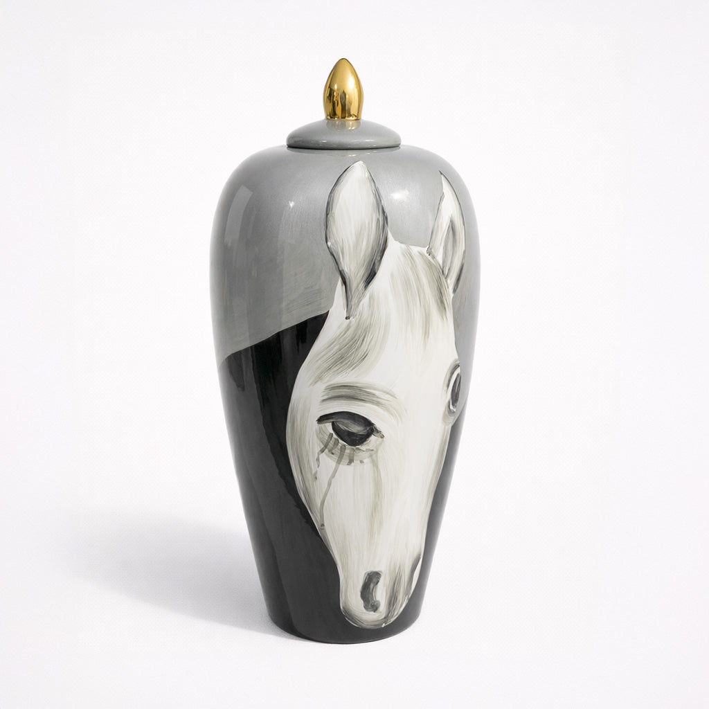 Ceramic Hand painted Horse Vase
