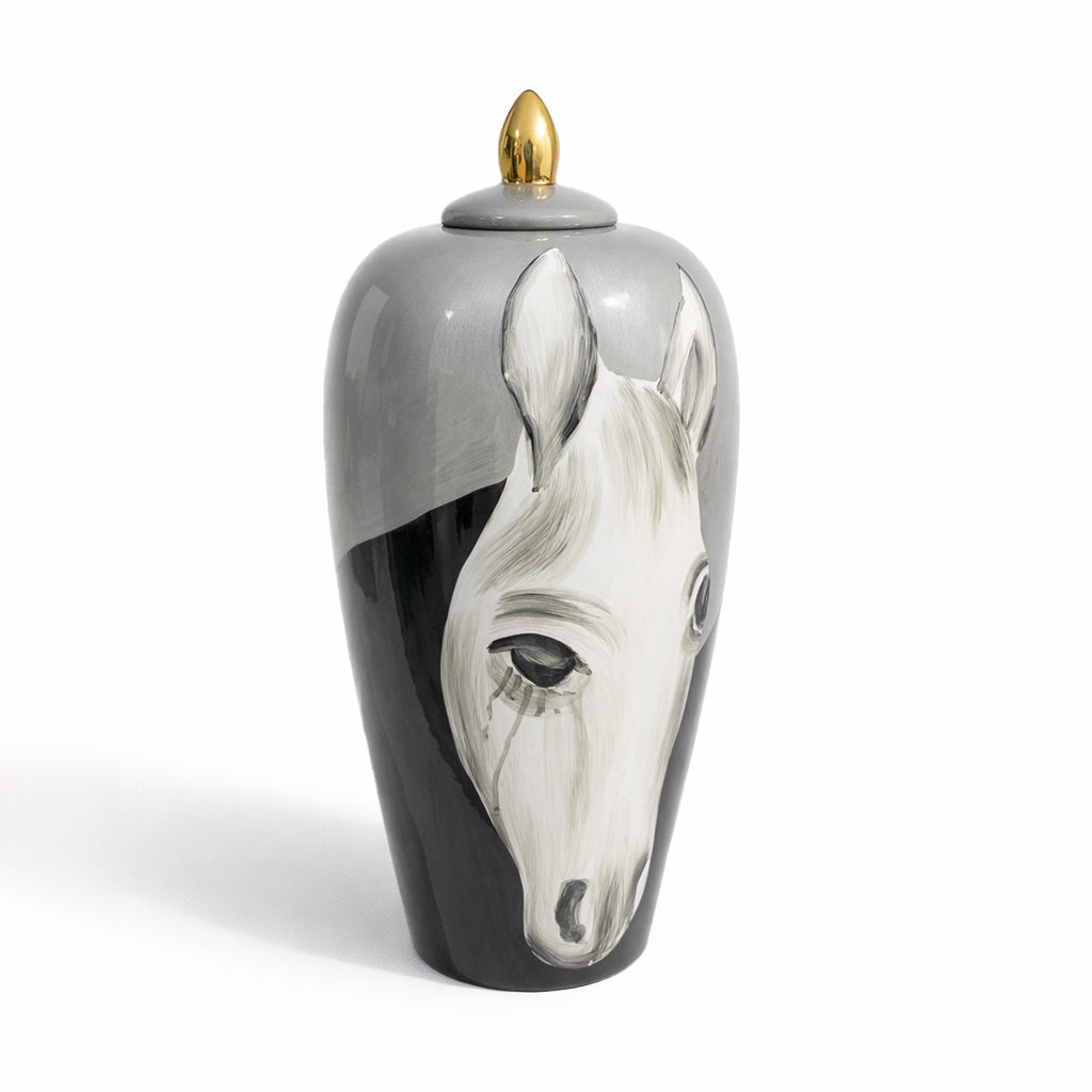 Ceramic Hand painted Horse Vase