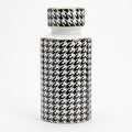 Houndstooth Vase Black and White