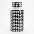 Houndstooth Vase Black and White