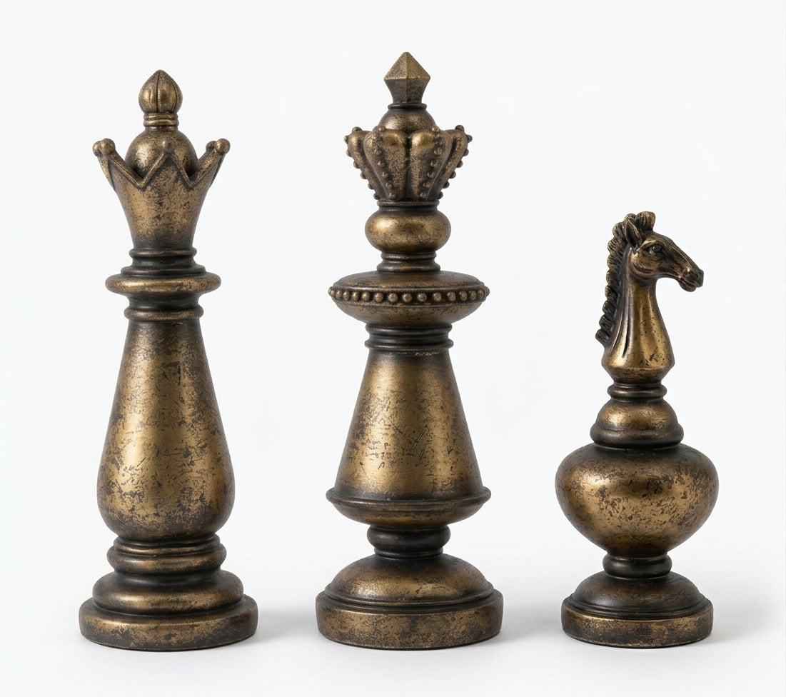 Set of 3 Chess Piece Ornaments