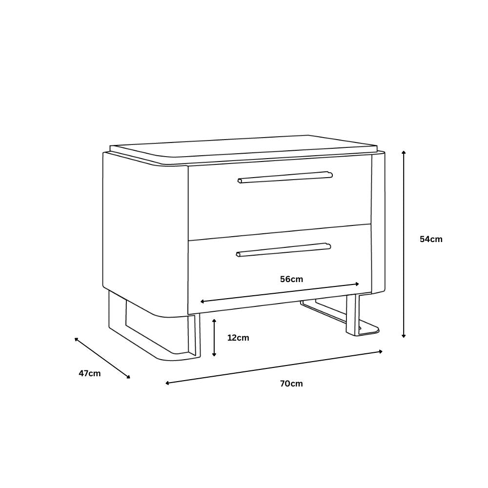 Gianni 2 Drawer End Table in Dark Oak
