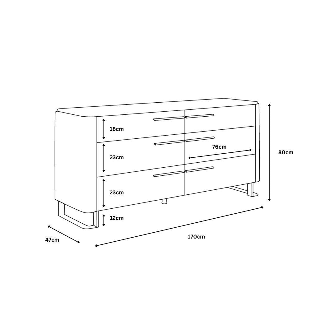 Gianni Chest of 6 Drawers in Dark Oak