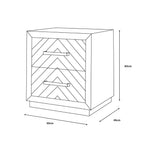 Gilroy 2 Drawer Beige Side Table