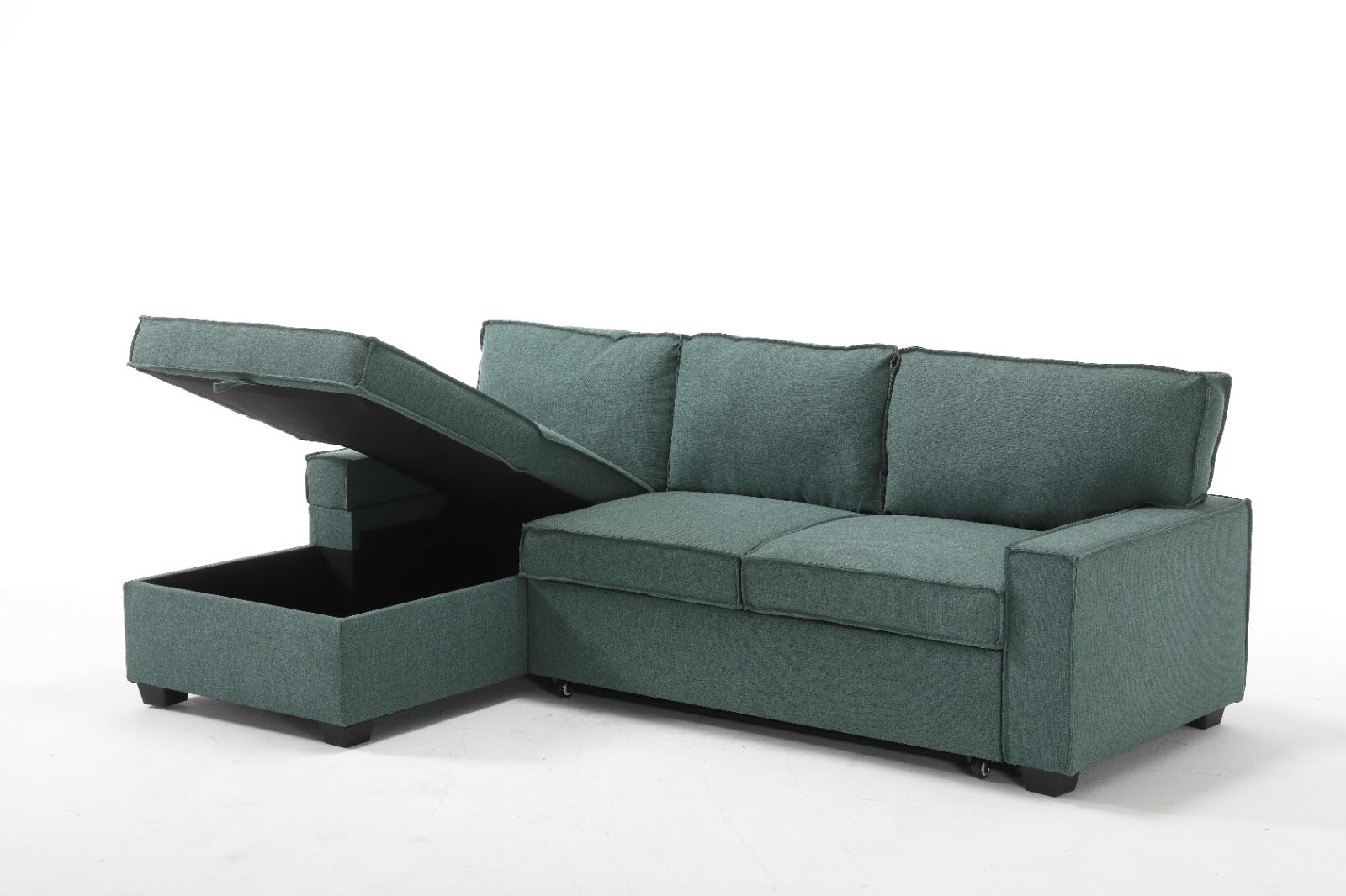 Havar Corner Sofa Bed: Teal (Left)