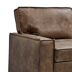 Havar Corner Sofa Bed: Brown Leather Aire (Right)