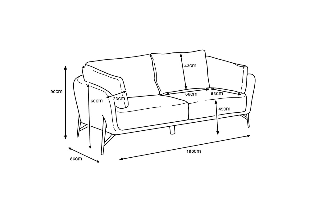 Hilton 2 Seater Sofa - Dark Grey