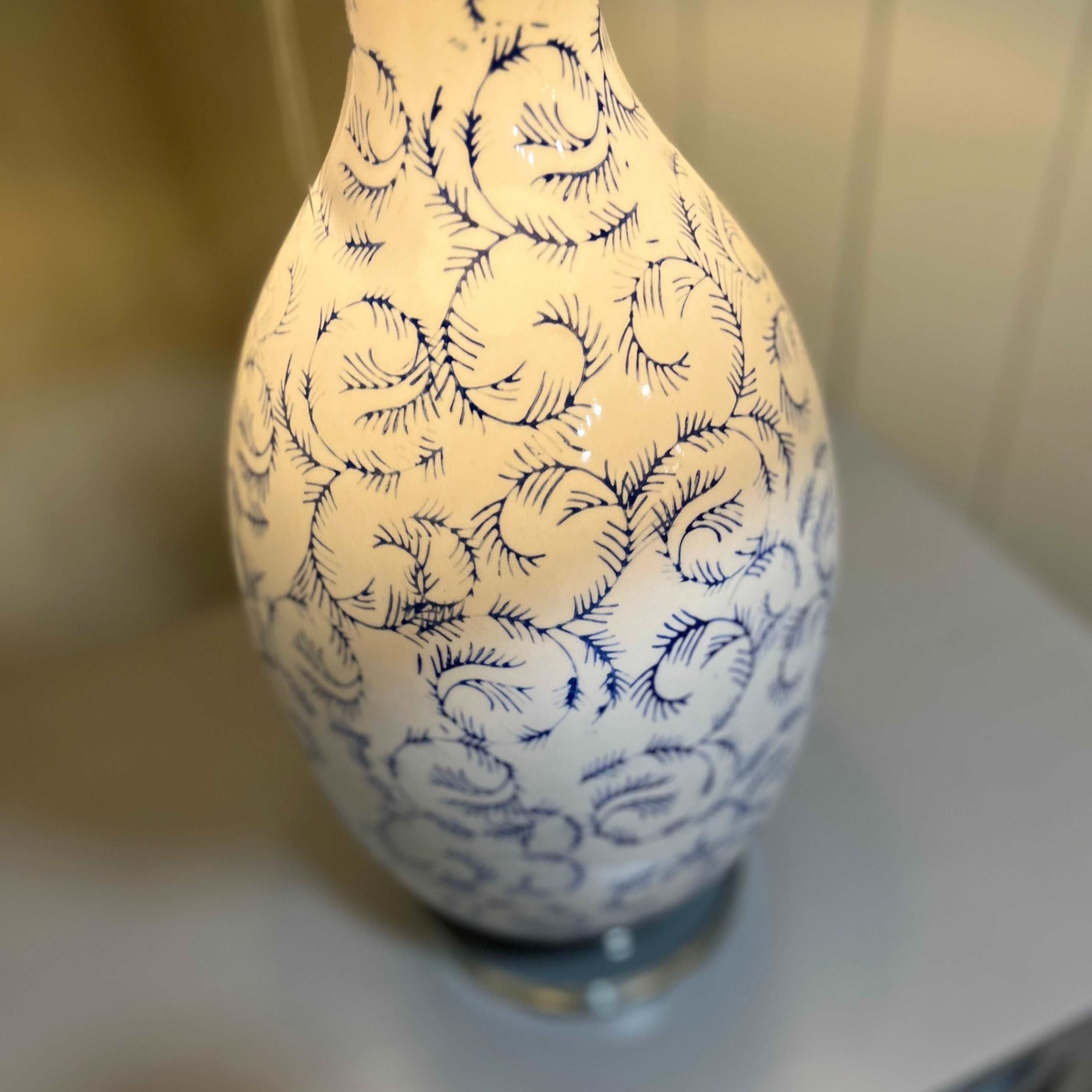 Dorry Patterned Cream Table Lamp