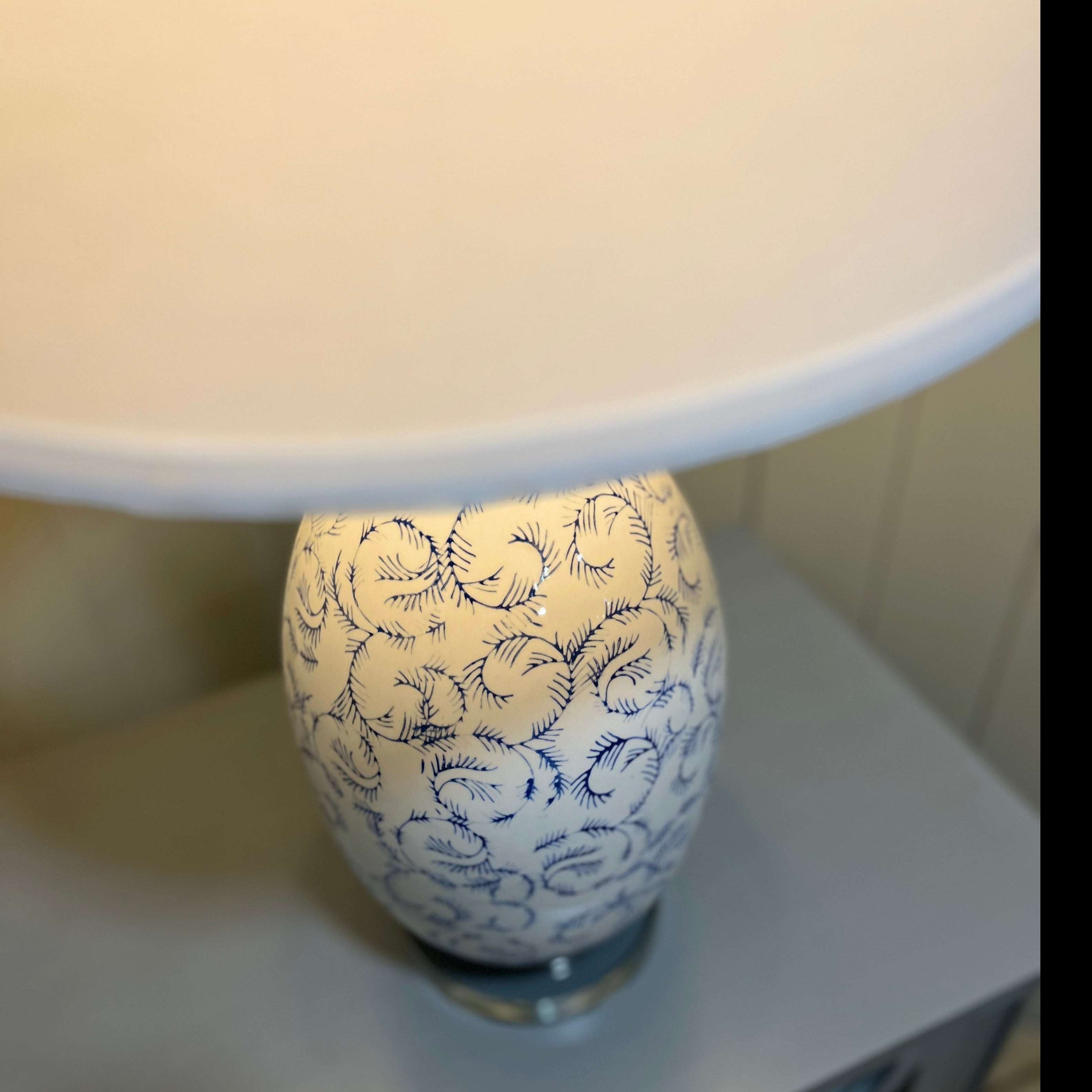 Dorry Patterned Cream Table Lamp