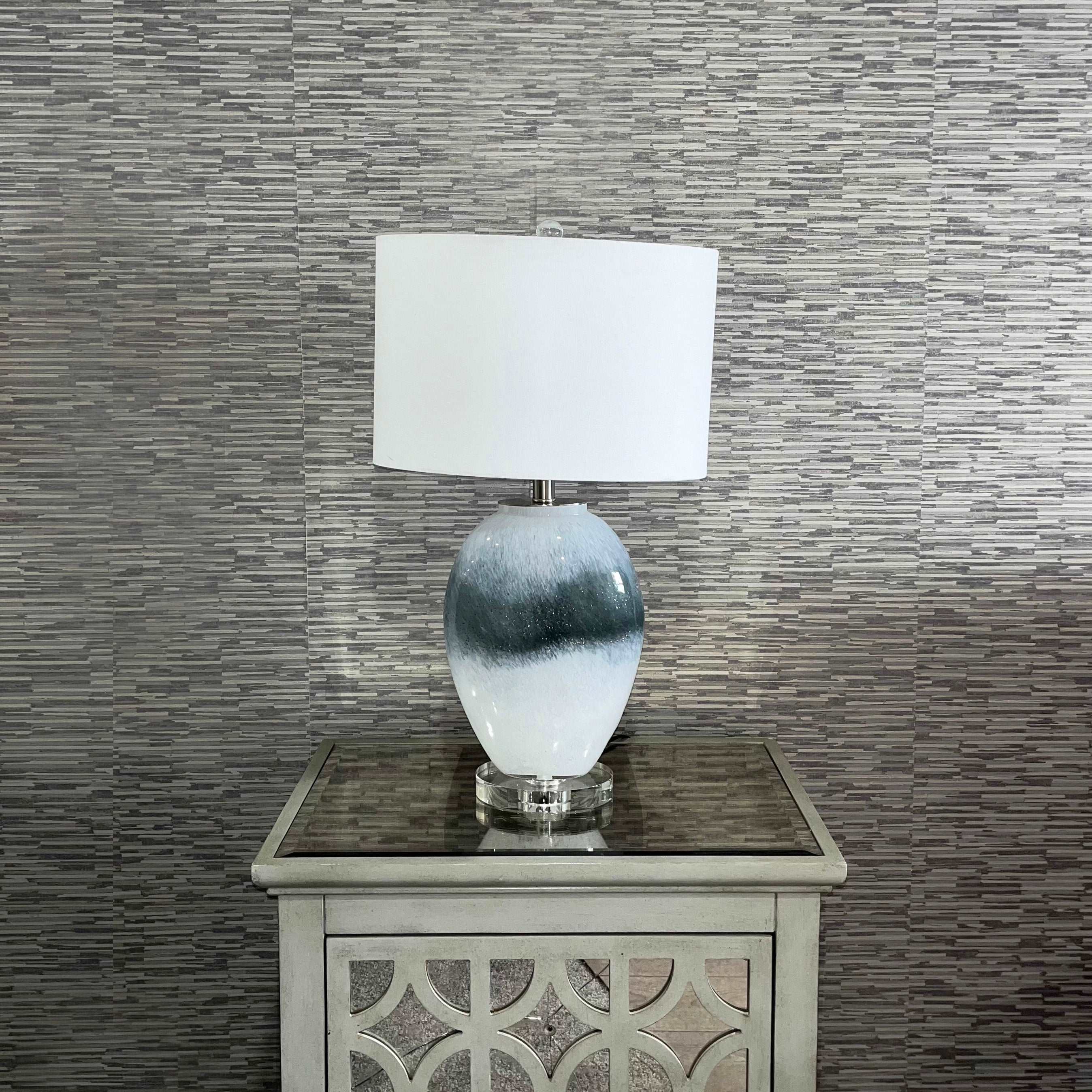 Alba White Glass Table Lamp