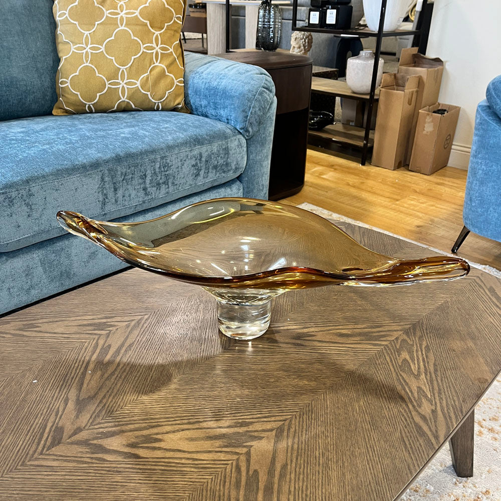 Honey Glass Centrepiece Bowl Large