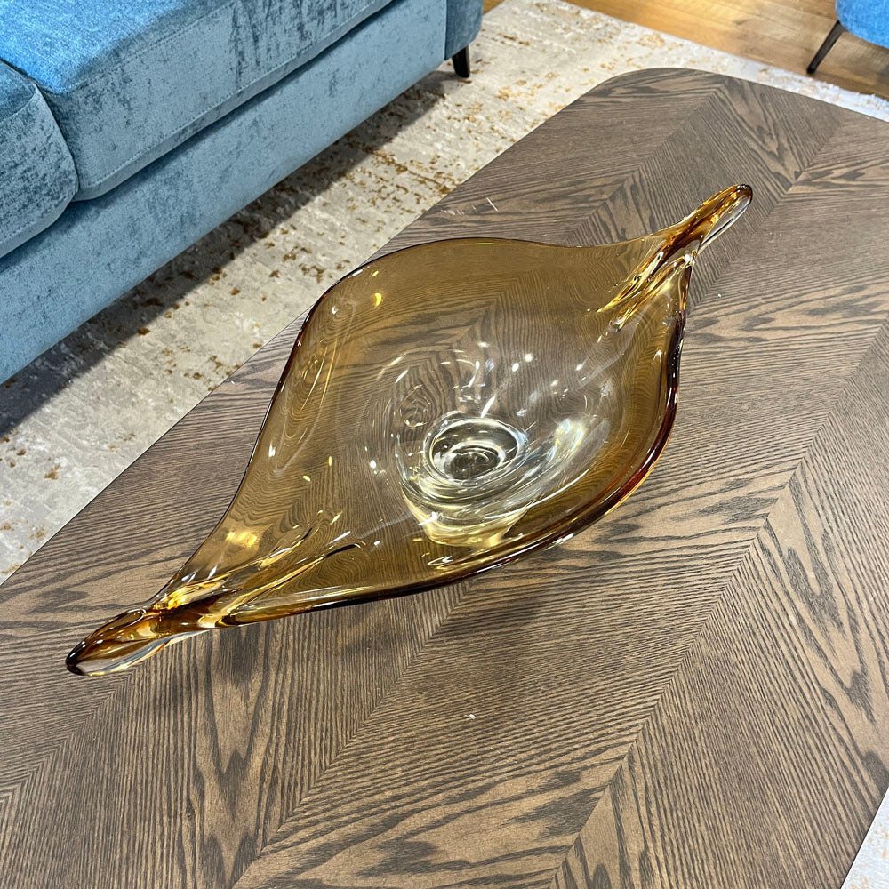 Honey Glass Centrepiece Bowl Large