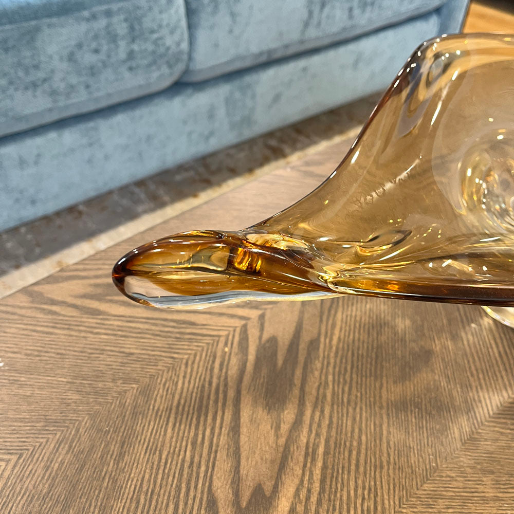 Honey Glass Centrepiece Bowl Large