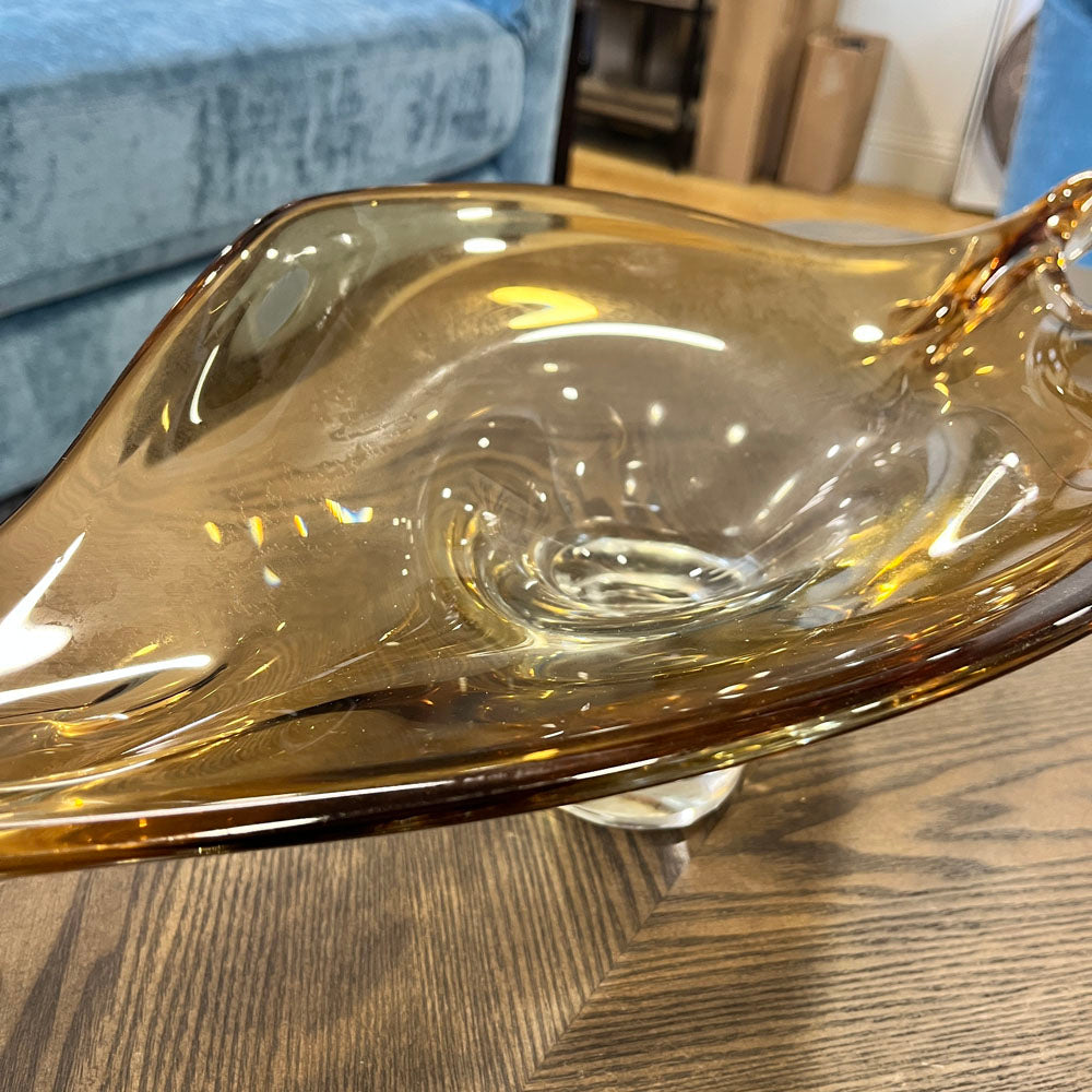 Honey Glass Centrepiece Bowl Large