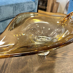 Honey Glass Centrepiece Bowl Large