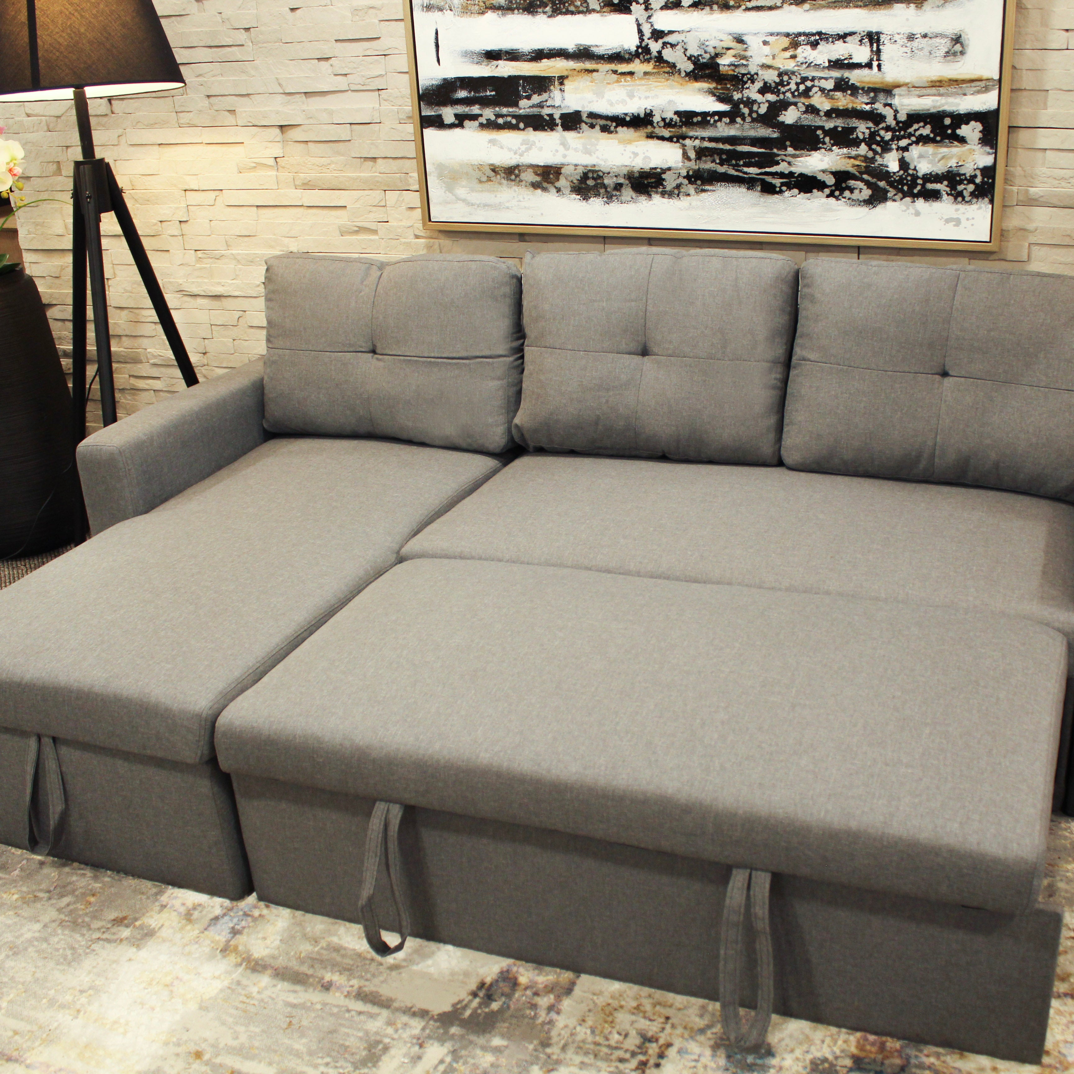 Lincoln Interchangeable Corner Sofa Bed - Grey