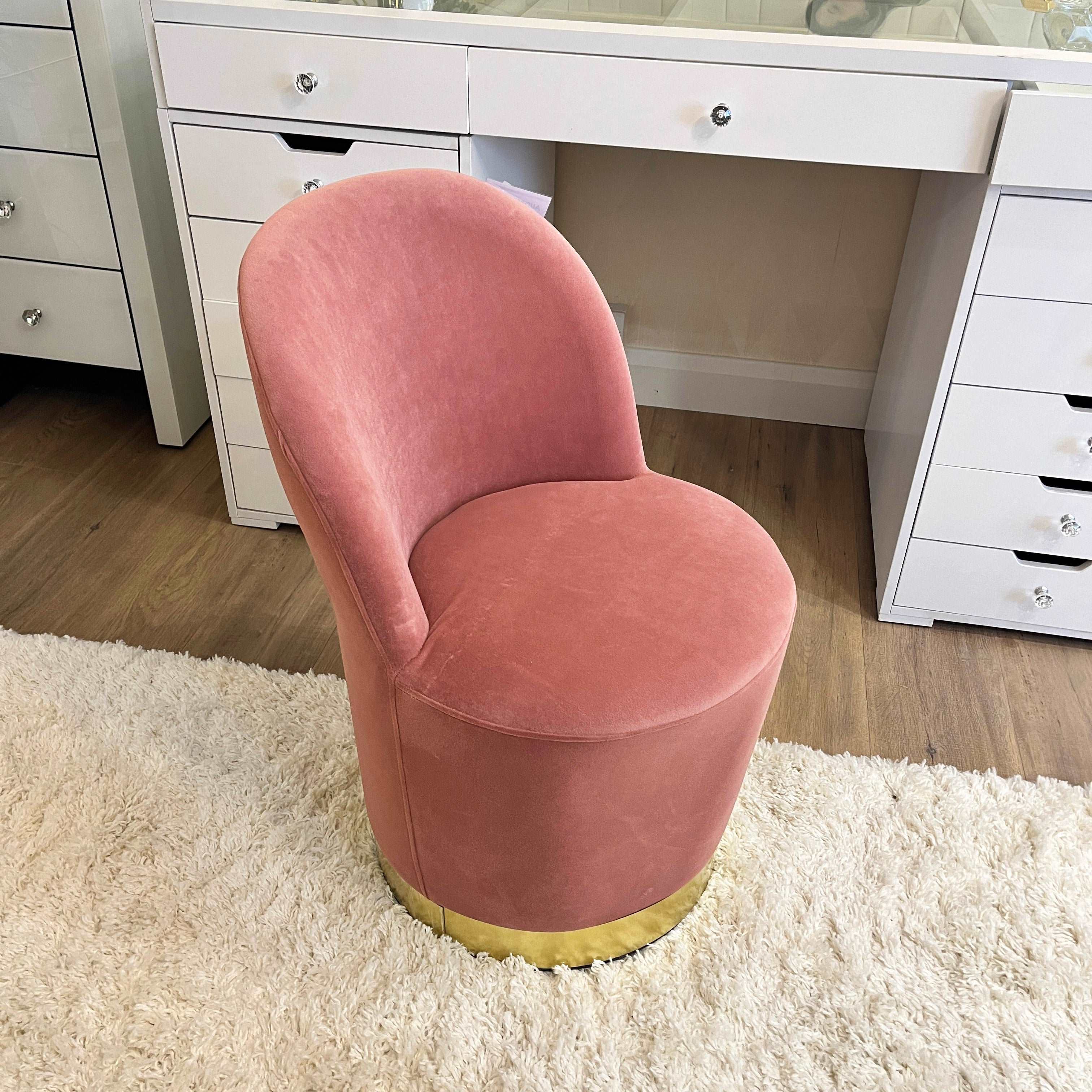 Audrey Pink Velvet Cocktail Chair