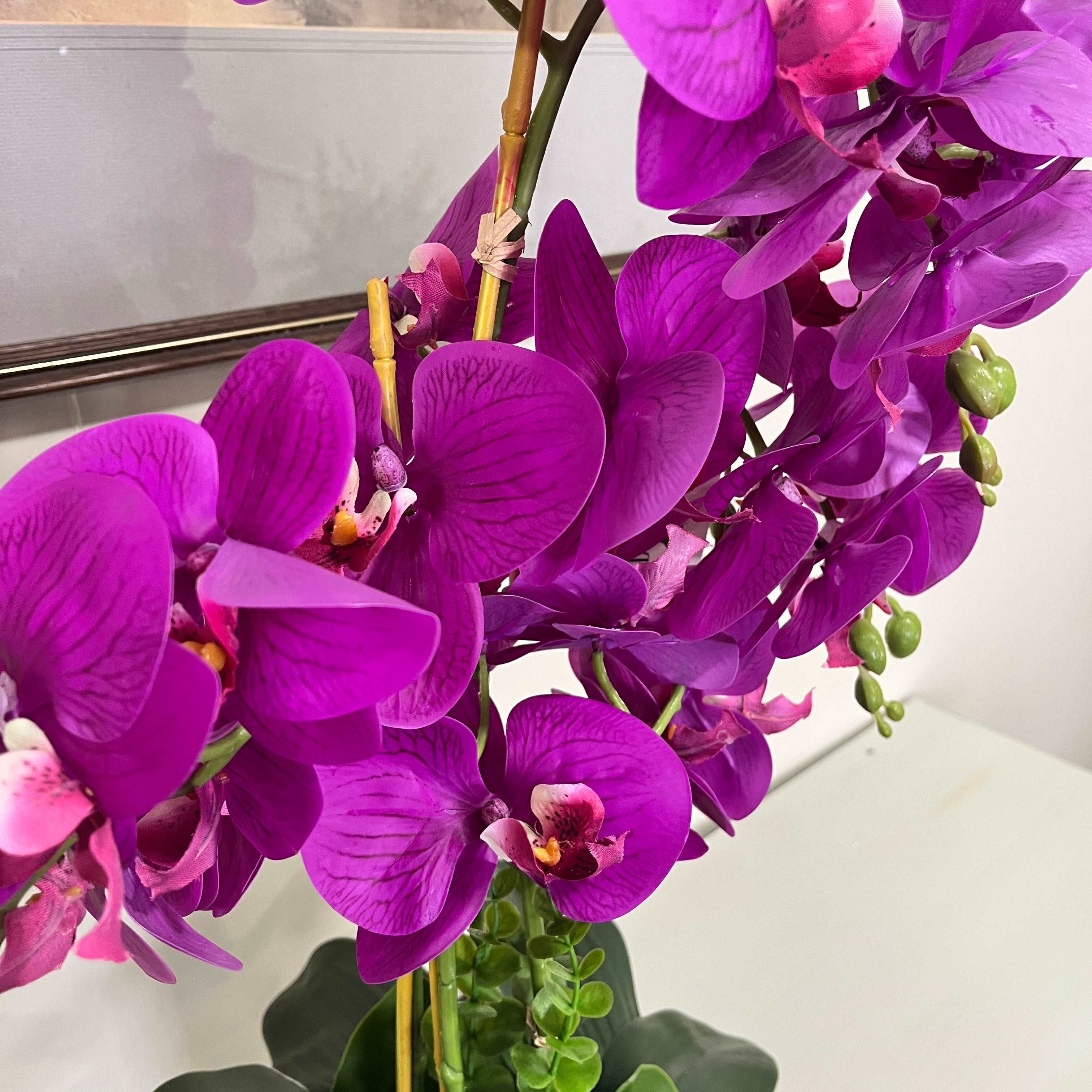 65cm Pink Orchid in Glass Pot