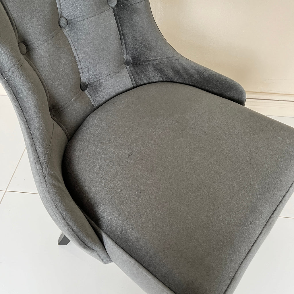 Oslo Dining Chair - Grey Velvet (Set of 6)