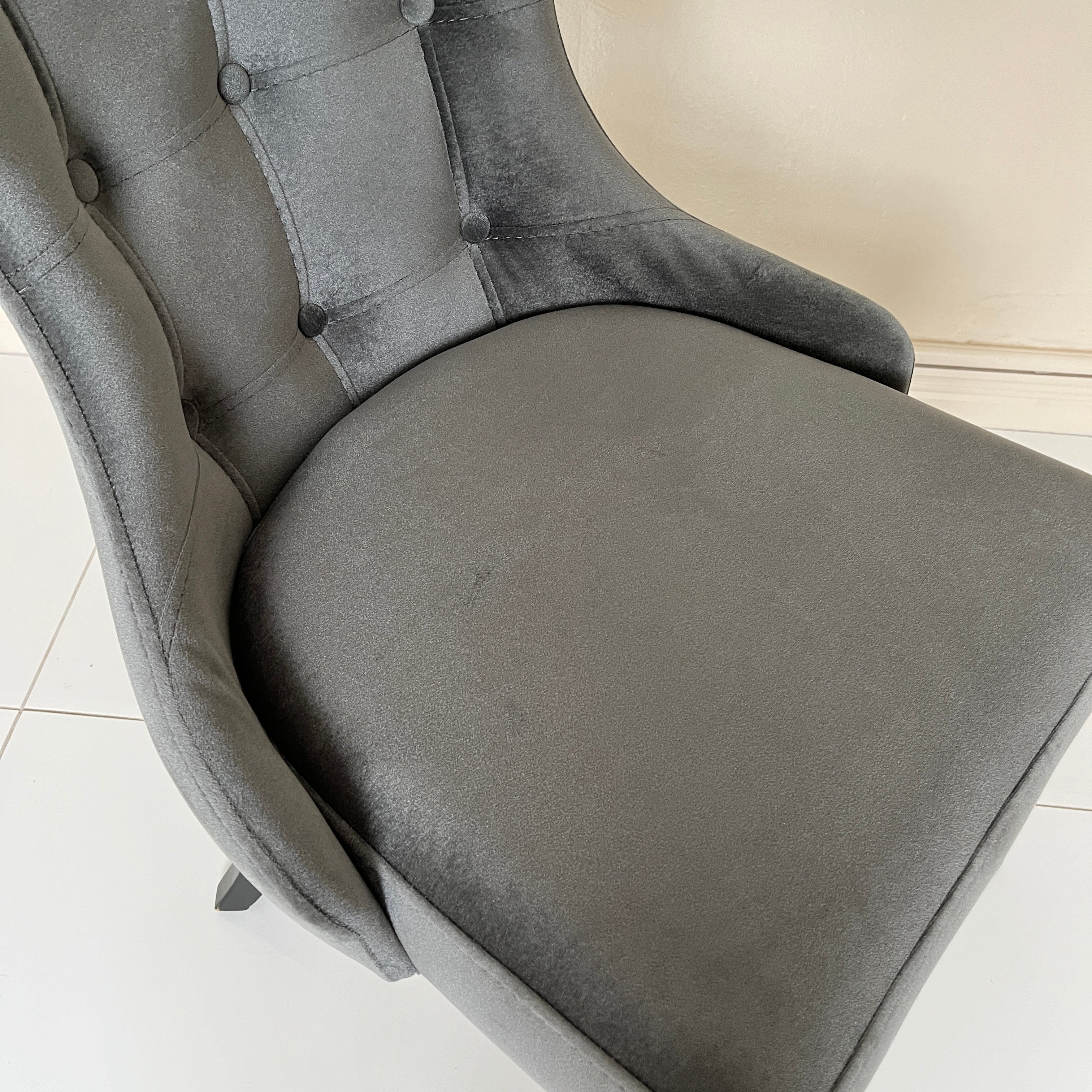 Oslo Dining Chair - Grey Velvet (Set of 2)