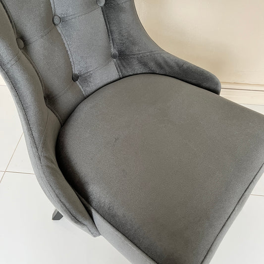 Oslo Dining Chair - Grey Velvet (Set of 2)