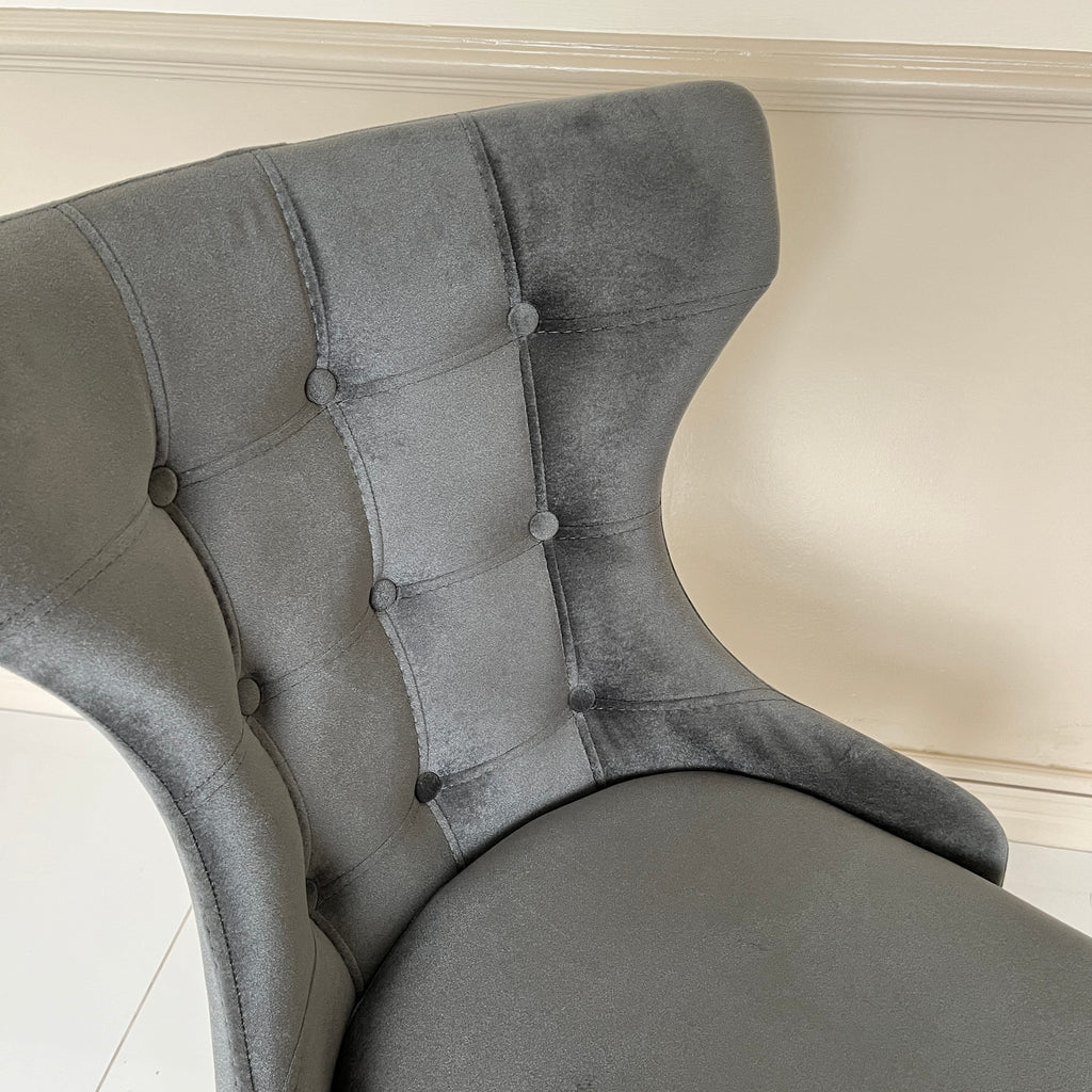 Oslo Dining Chair - Grey Velvet (Set of 6)