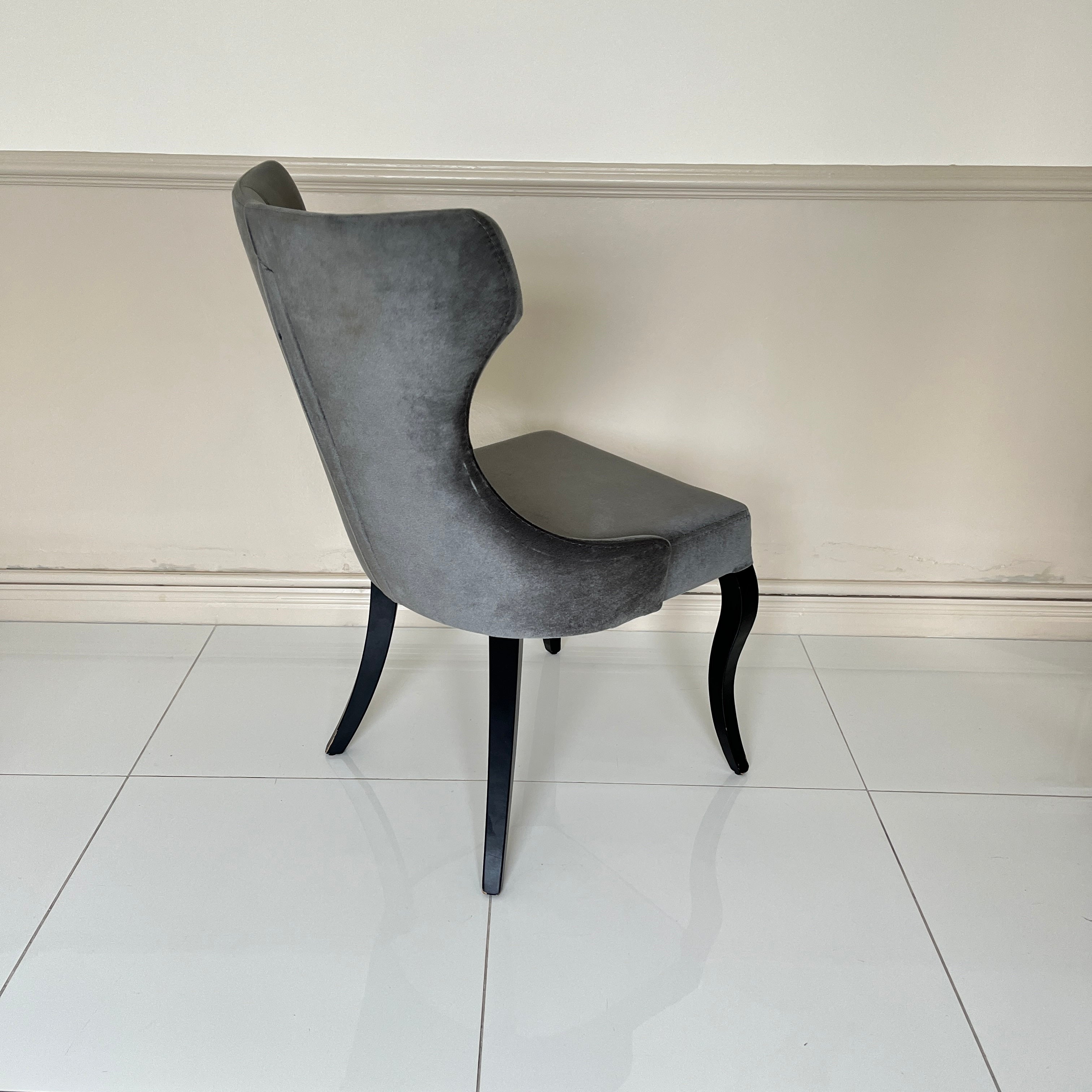 Oslo Dining Chair - Grey Velvet (Set of 2)