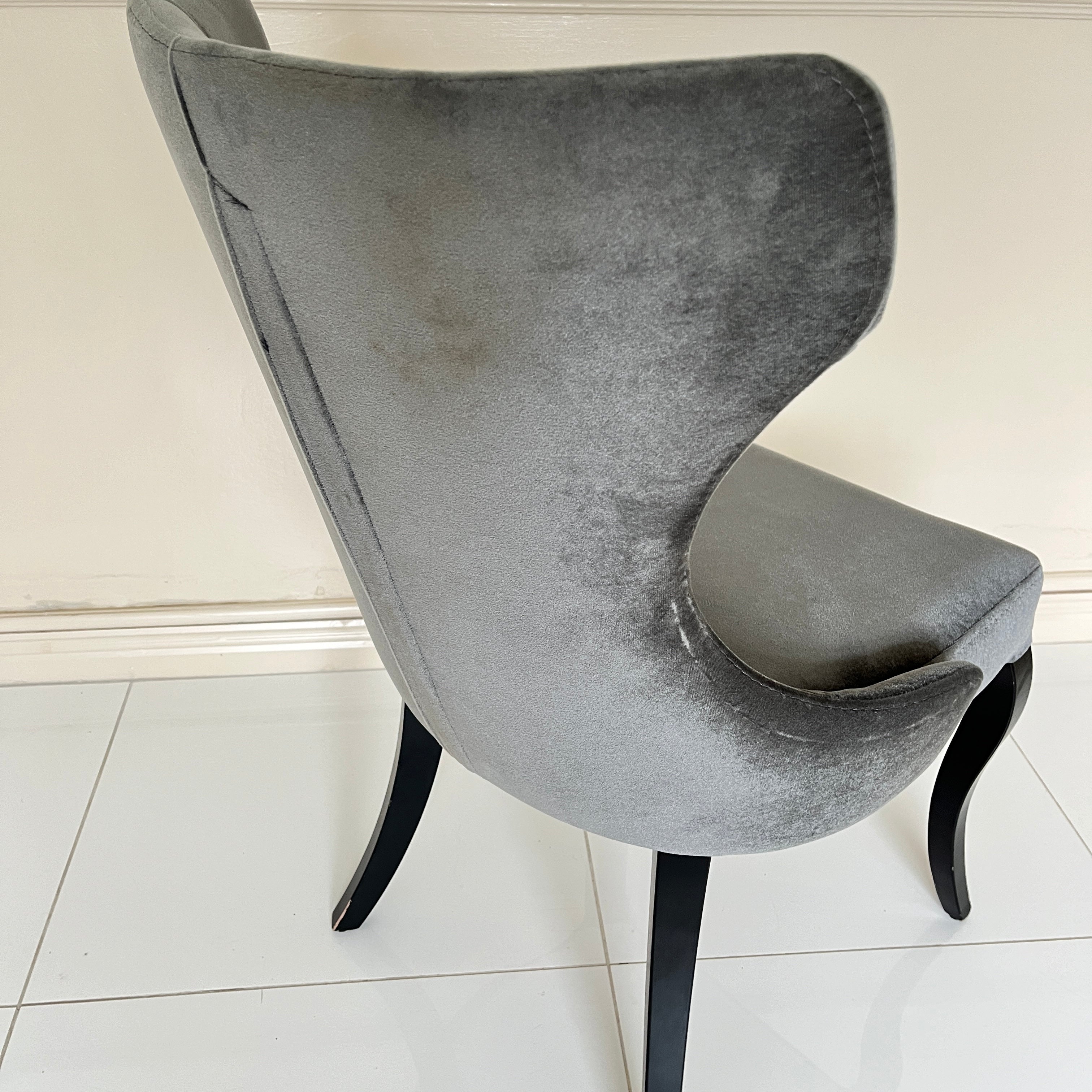 Oslo Dining Chair - Grey Velvet (Set of 2)