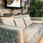 Moscow 2 Seater Grey Velvet Sofa