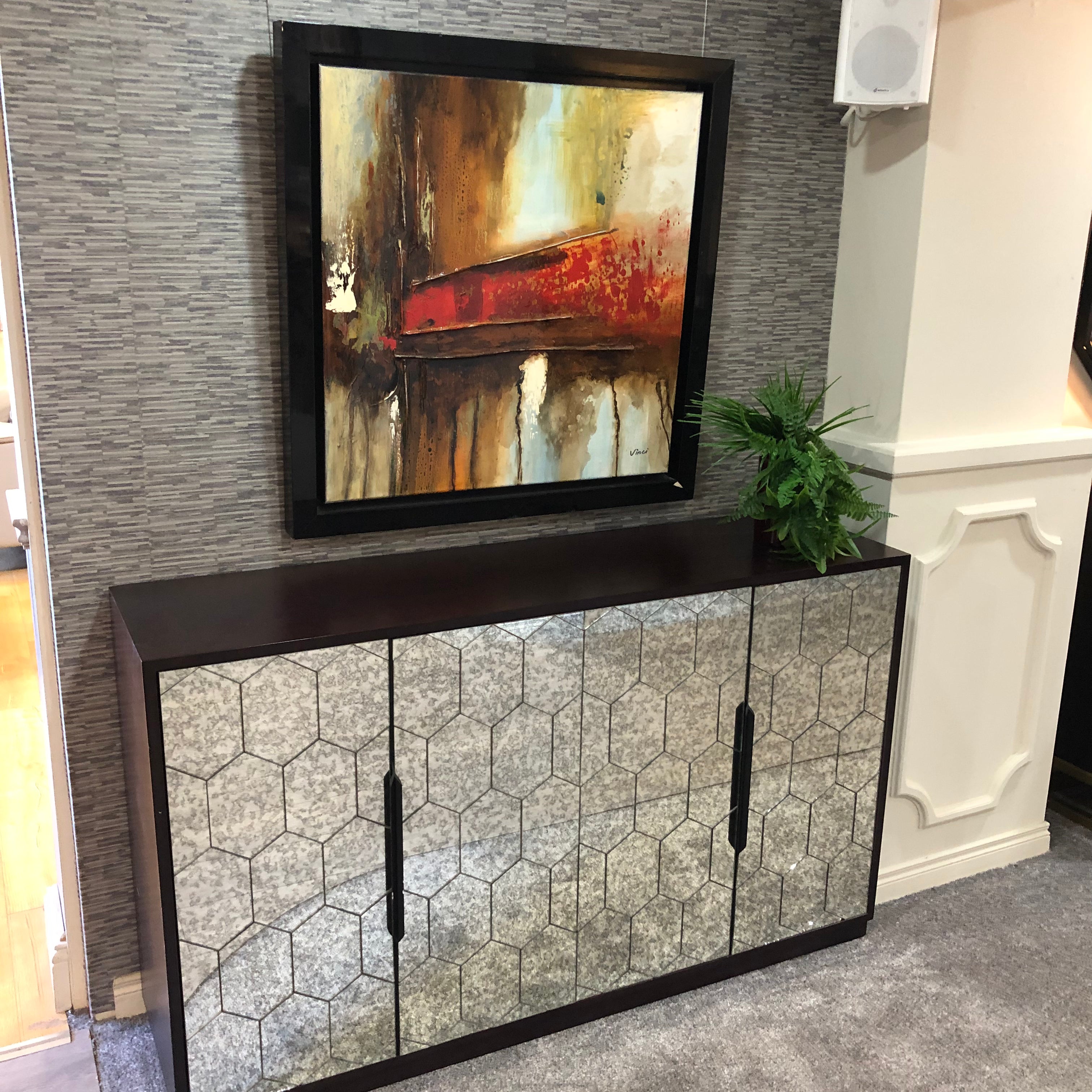 Lewis Grey/ brown Hexagonal Sideboard