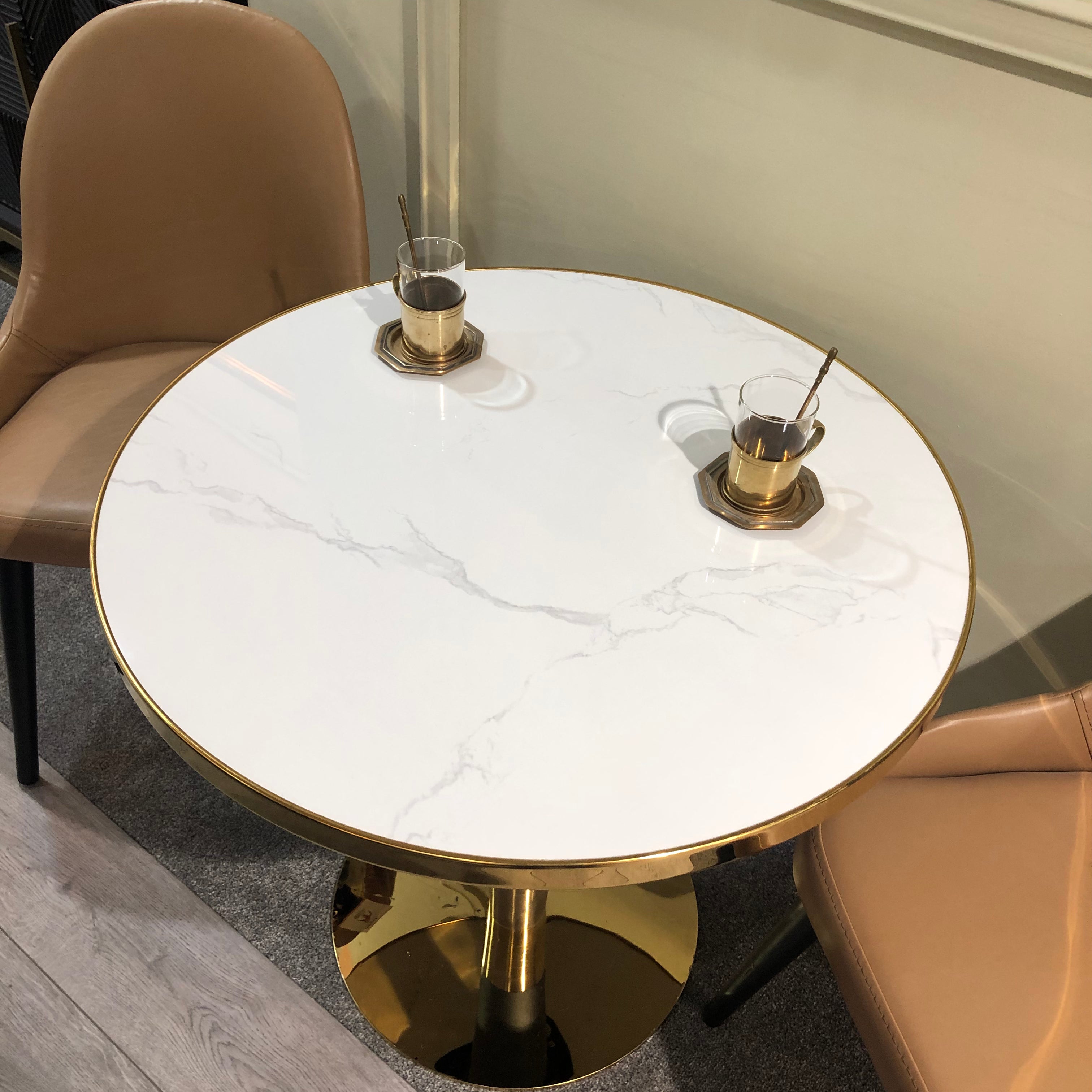 Coben Marble Gold Dining Table