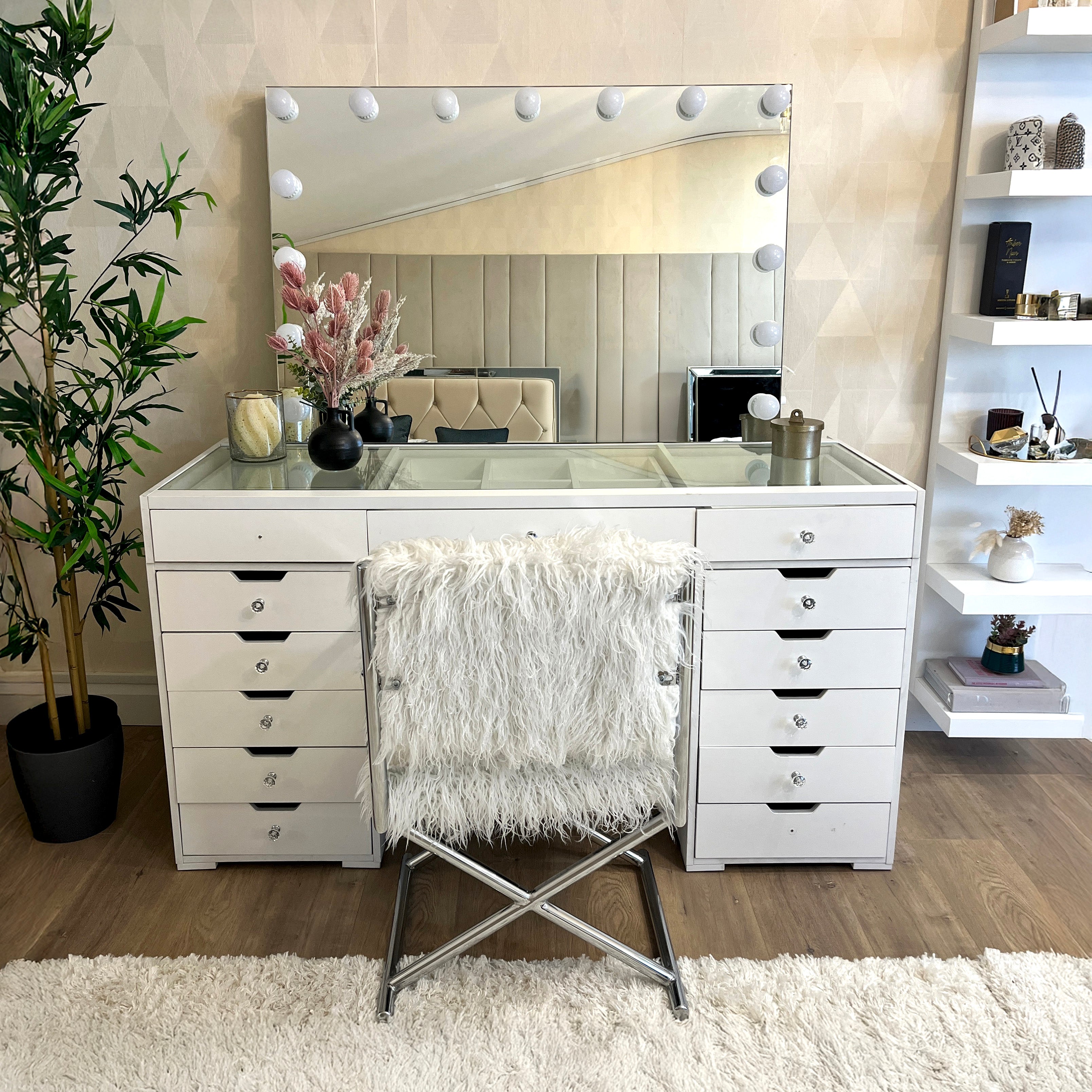 Hollywood White Dressing Table Pro
