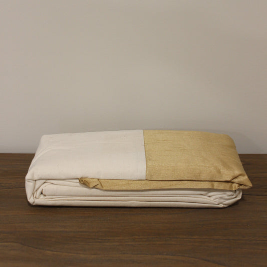 Ivory and Gold Double Fitted Sheet