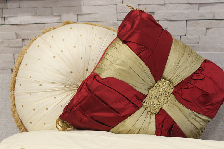 Red and Gold Accent Pillow