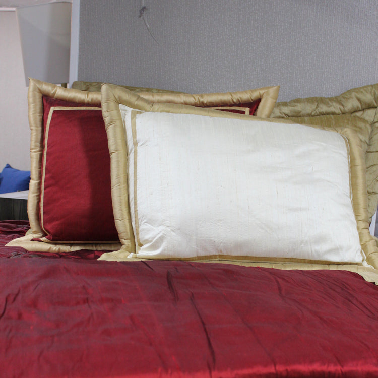 Ivory and Gold Bedding Pillow