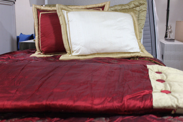 Red and Gold Bed Throw