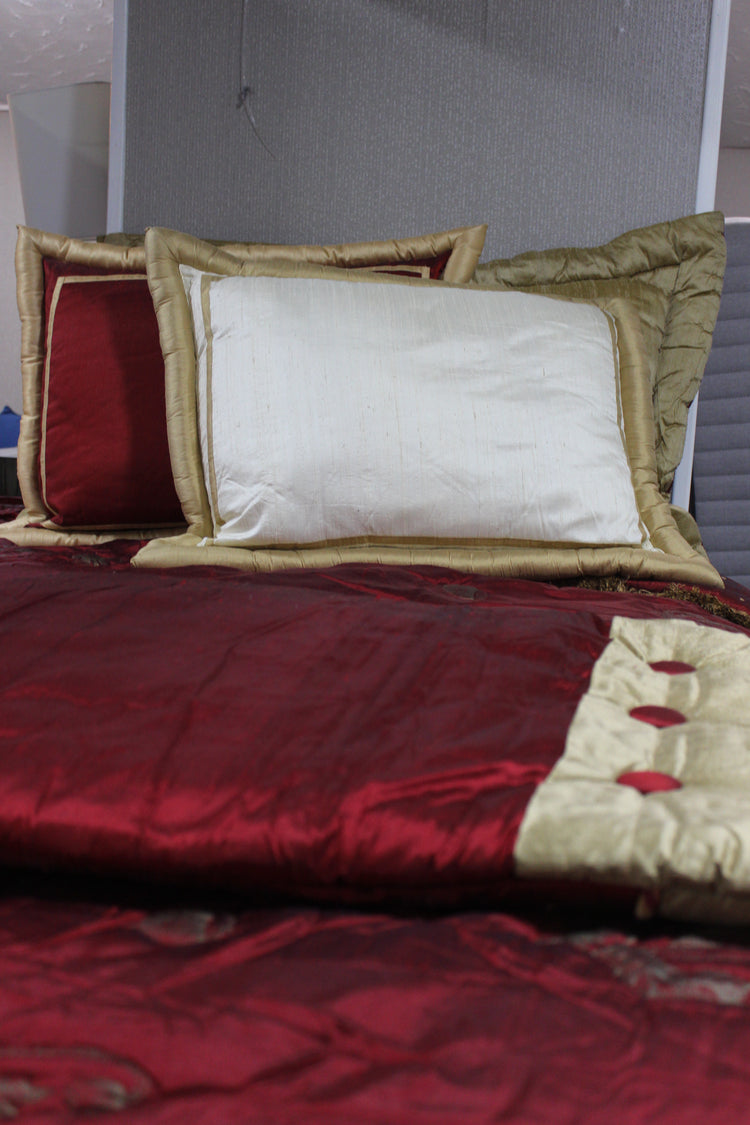 Red and Gold Bed Throw