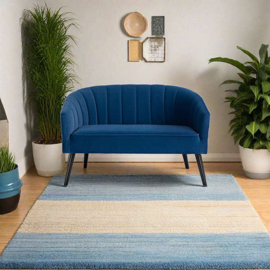 Arlo Blue Velvet 2 Seater Sofa