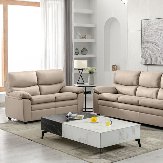 Andreas Taupe Faux Leather 3+2 Seater Set