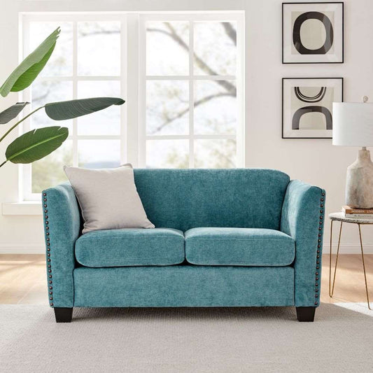 Dawson Studded 2 Seater Teal Sofa