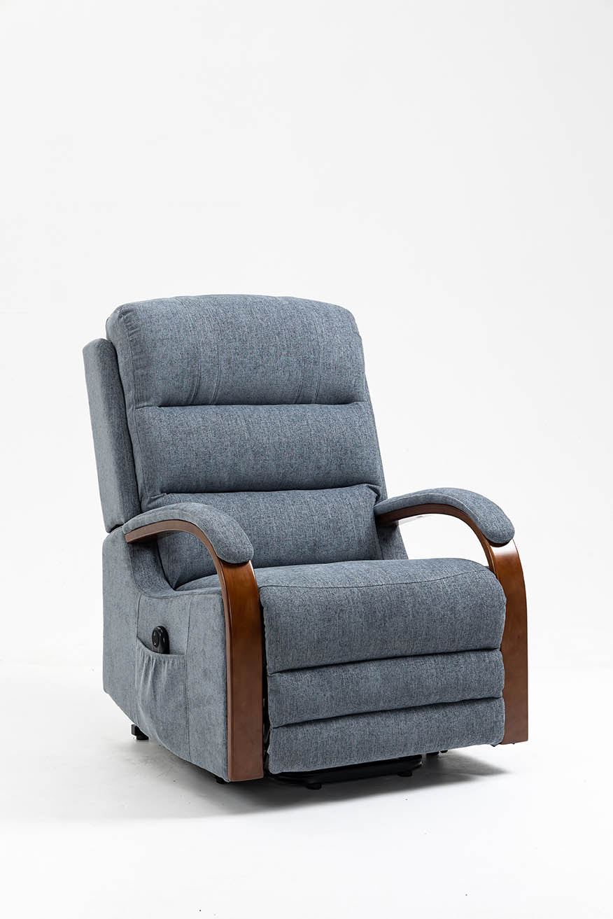 Westin Lift & Tilt Cream Recliner Chair Denim Blue (Dual Motor)